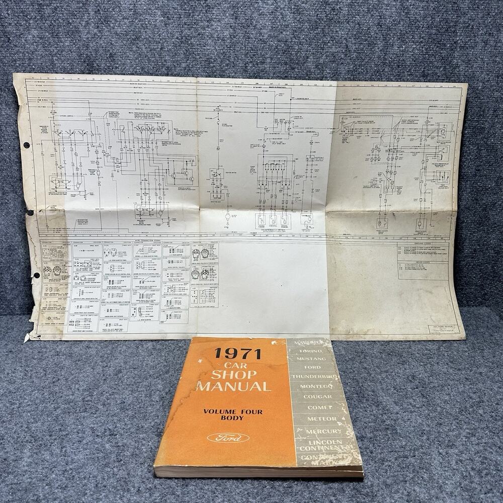 Ford - 1971 Car Shop Manual - Volume Four - Body - Paperback W/ Wiring Diagram!